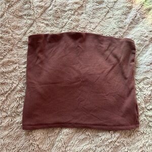 Ribbed Brown/Maroon Tube Top